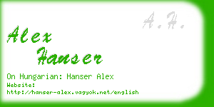 alex hanser business card